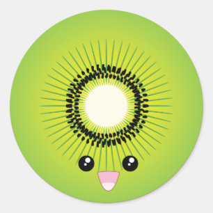 Kawaii Kiwi Classic Round Sticker