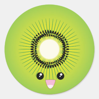 Kawaii Kiwi Classic Round Sticker