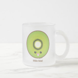 Kawaii Kiwi Frosted Glass Coffee Mug
