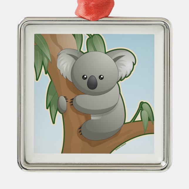 Kawaii Koala Metal Tree Decoration (Front)