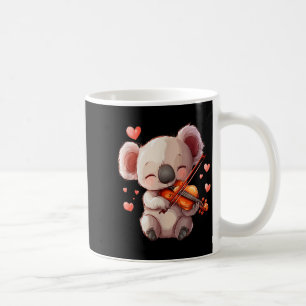 Kawaii Koala Playing Violin Graphic For Valentines Coffee Mug