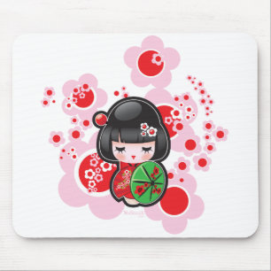 Kawaii Kokeshi Doll Mouse Mat