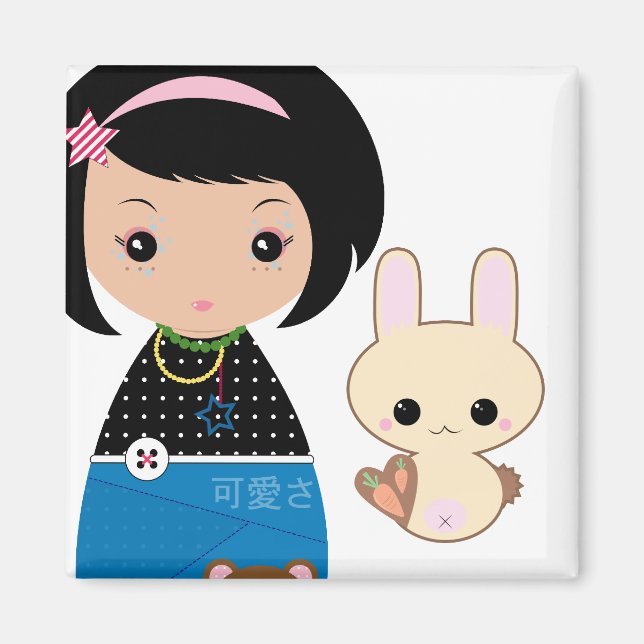 Kawaii Kokeshi Magnet (Front)