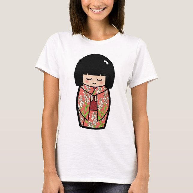Kawaii Kokeshi (Pink) Japanese Doll Shirt (Front)
