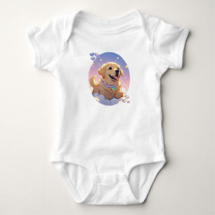 Kawaii Labrador Retriever sky & stars Baby Bodysuit