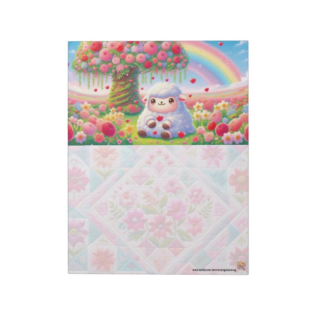 Kawaii Lamb Notepad (Rotated)