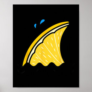 Kawaii Lemon Lime Shark Fin Funny Family Summer Poster