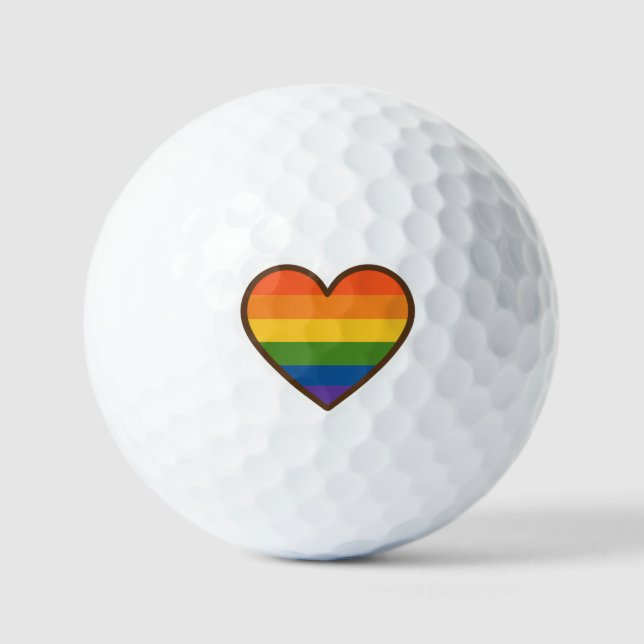 Kawaii LGBTQ+ Pride Heart Golf Balls (Front)