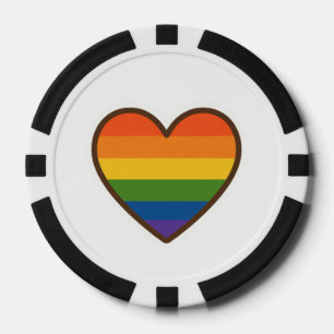 Kawaii LGBTQ+ Pride Heart Poker Chips