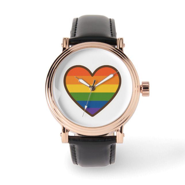 Kawaii LGBTQ+ Pride Heart Watch (Front)