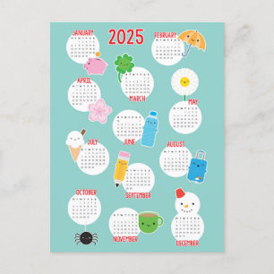 Kawaii Life 2025 Calendar Postcard