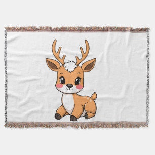 Kawaii Little Deer Woven Blanket