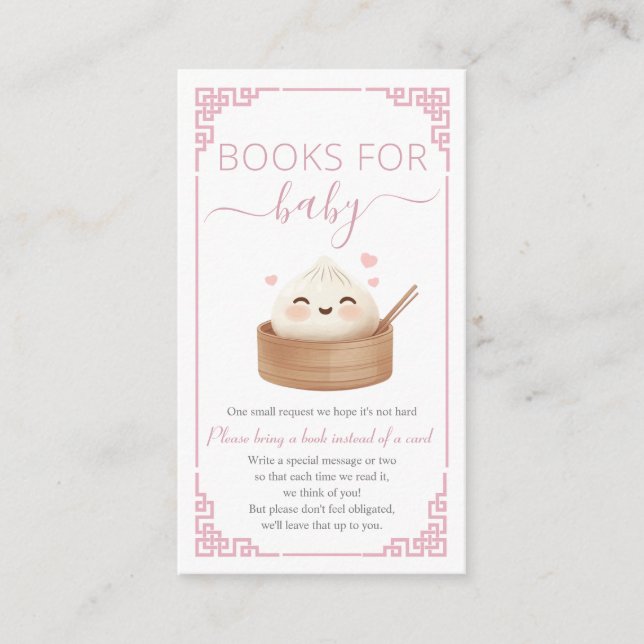 Kawaii Little Dumpling Bao Pink Books for Baby Enclosure Card (Front)