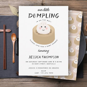 Kawaii Little Dumpling Gender Neutral Baby Shower Invitation