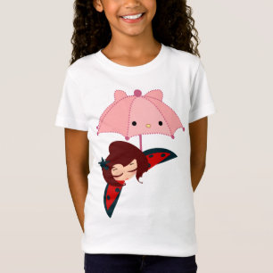 kawaii little girl cartoon umbrella T-Shirt