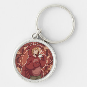 Kawaii Lobster Barista: Seafront Coffee Art Key Ring