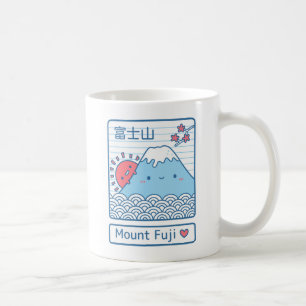 Kawaii Love Mount Fuji Japan Doodle Coffee Mug