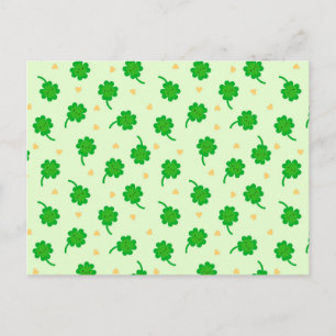 Kawaii Lucky Clover Postcard