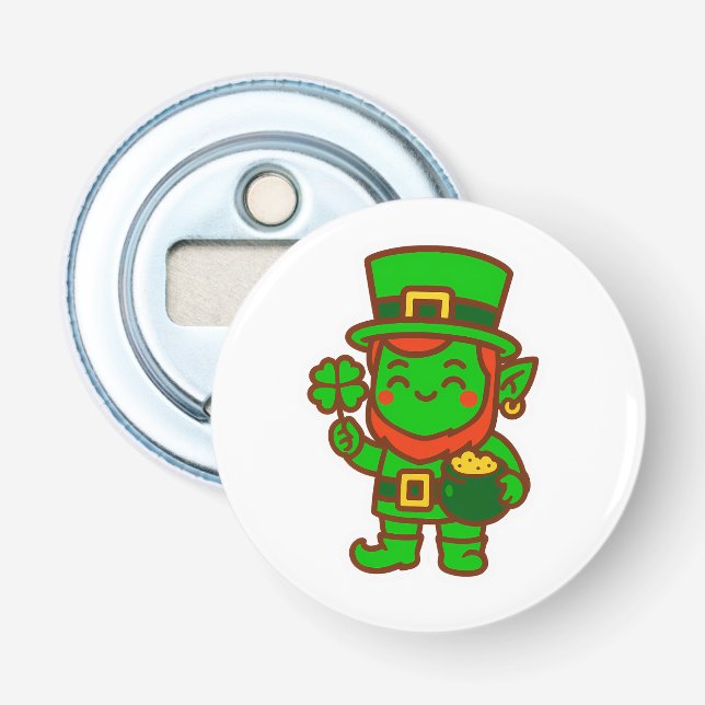 Kawaii Lucky Leprechaun Bottle Opener (Front)