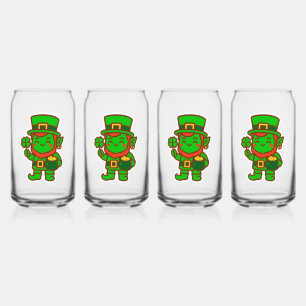Kawaii Lucky Leprechaun Can Glass