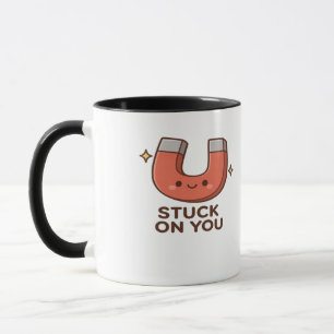 Kawaii Magnet Stuck On You Cute Playful Style  Mug