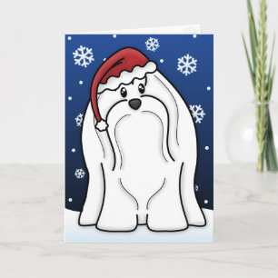 Kawaii Maltese Christmas Card