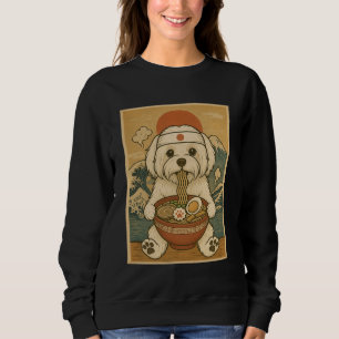 Kawaii Maltese Japanese Ramen Noodles Sweatshirt