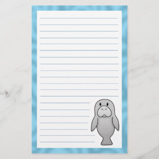 Kawaii Manatee Stationery