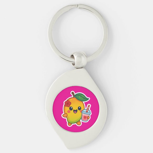 Kawaii Mango – Sweetheart Fruit with Heart Smoothi Key Ring (Front)