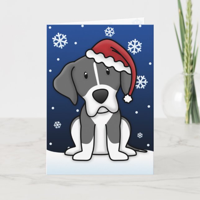 Kawaii Mantle Great Dane Christmas Card (Front)