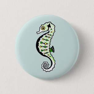 Kawaii - Marine SEAHORSES - Wildlife - Sea spray  6 Cm Round Badge