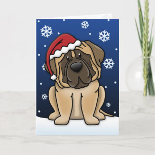 Kawaii Mastiff Christmas Card