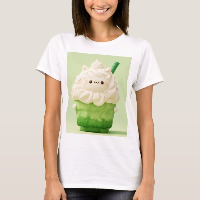 Kawaii Matcha Drink Happy  T-Shirt (Front)