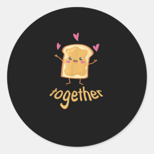 Kawaii Matching Couple Peanut Butter Jelly Better  Classic Round Sticker