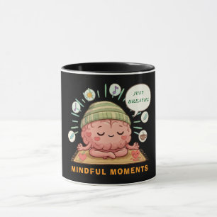 Kawaii Meditating Brain Zen Wellness Mental Healt Mug