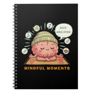 Kawaii Meditating Brain Zen Wellness Mental Healt Notebook