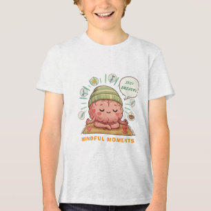 Kawaii Meditating Brain Zen Wellness Mental Healt Tri-Blend Shirt