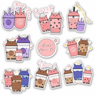 Kawaii Meow Tea Cup Vinyl Sticker