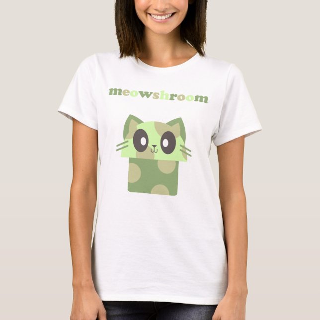 kawaii meowshroom kitty cat mushroom T-Shirt (Front)