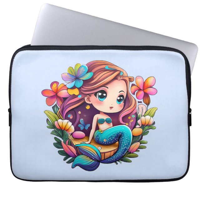 Kawaii Mermaid  Laptop Sleeve (Front)