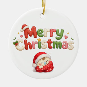 Kawaii Merry Christmas Ceramic Tree Decoration