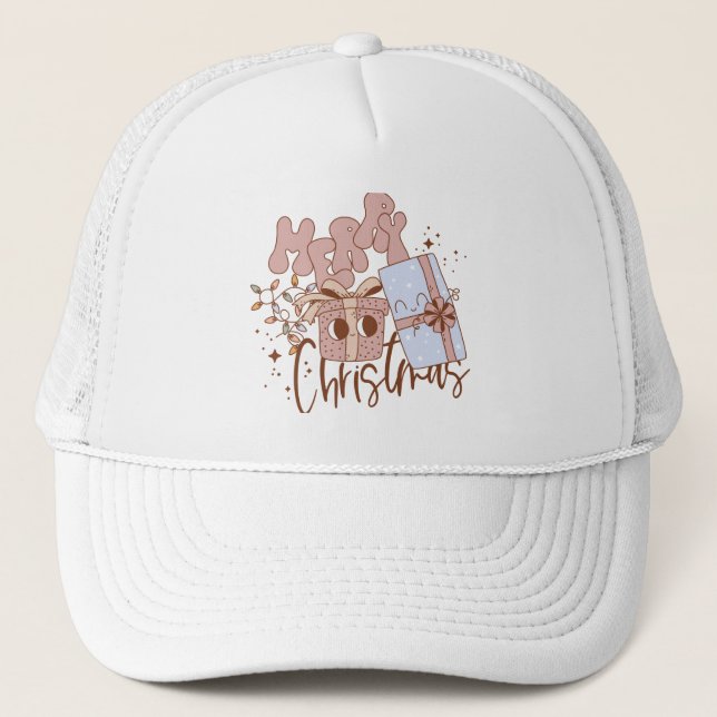 Kawaii Merry Christmas Trucker Hat (Front)