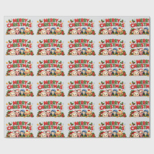 Kawaii Merry Christmas Wrapping Paper