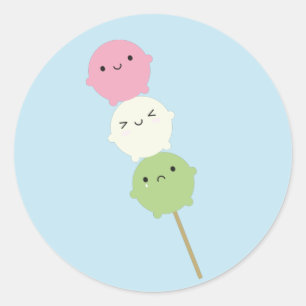 Kawaii Mochi Dango Classic Round Sticker