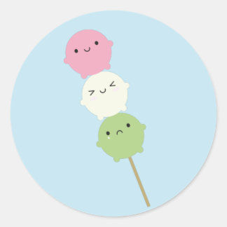 Kawaii Mochi Dango Classic Round Sticker