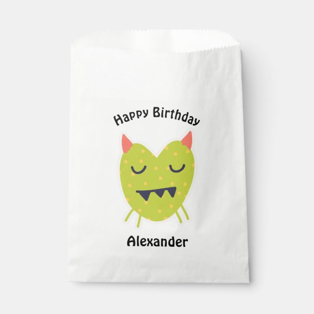 Kawaii Monster Birthday Favour Bag (Front)