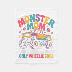 Kawaii Monster Mom Like Regular Mommy But Wheelie  Fleece Blanket
