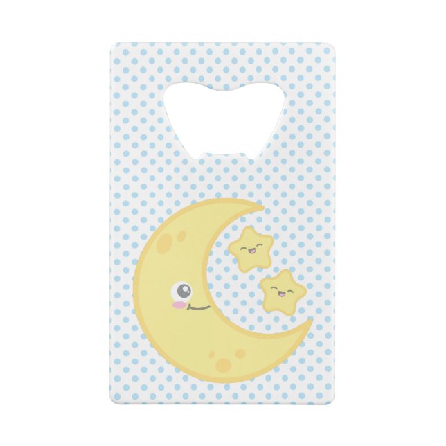 Kawaii Moon and Stars Credit Card Bottle Opener (Back)