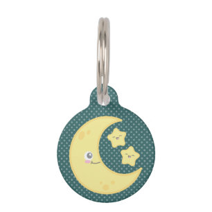 Kawaii Moon and Stars Dog Tag