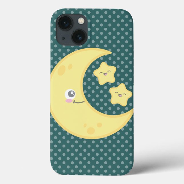 Kawaii Moon and Stars iPad Air Case (Back)